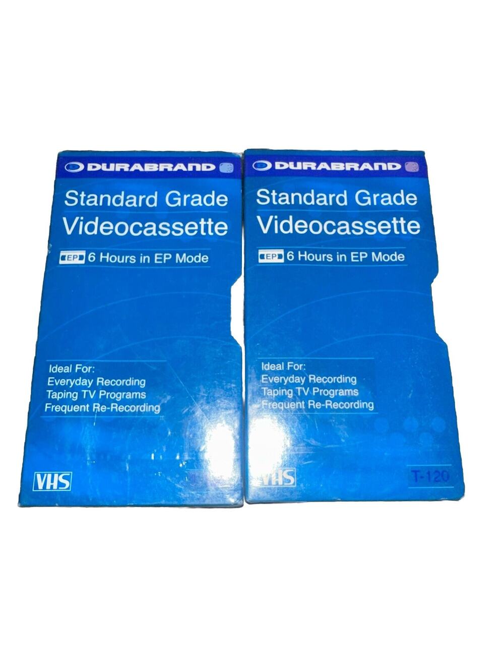 SEALED NEW Lot of 2 Durabrand T-120 Blank Recordable VHS Tapes 6 Hour Std Grade